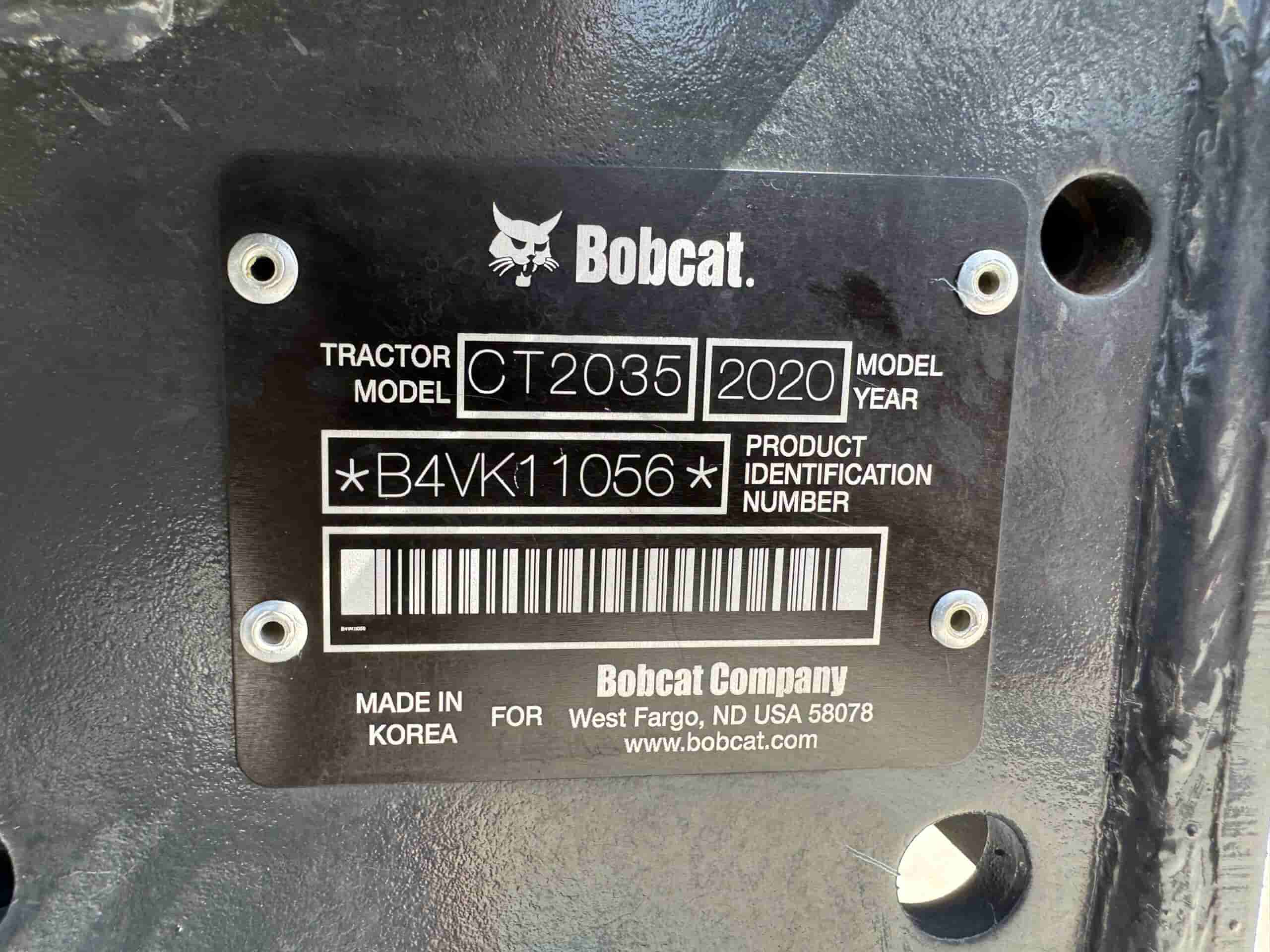 2020 BOBCAT CT2035 Tractor
